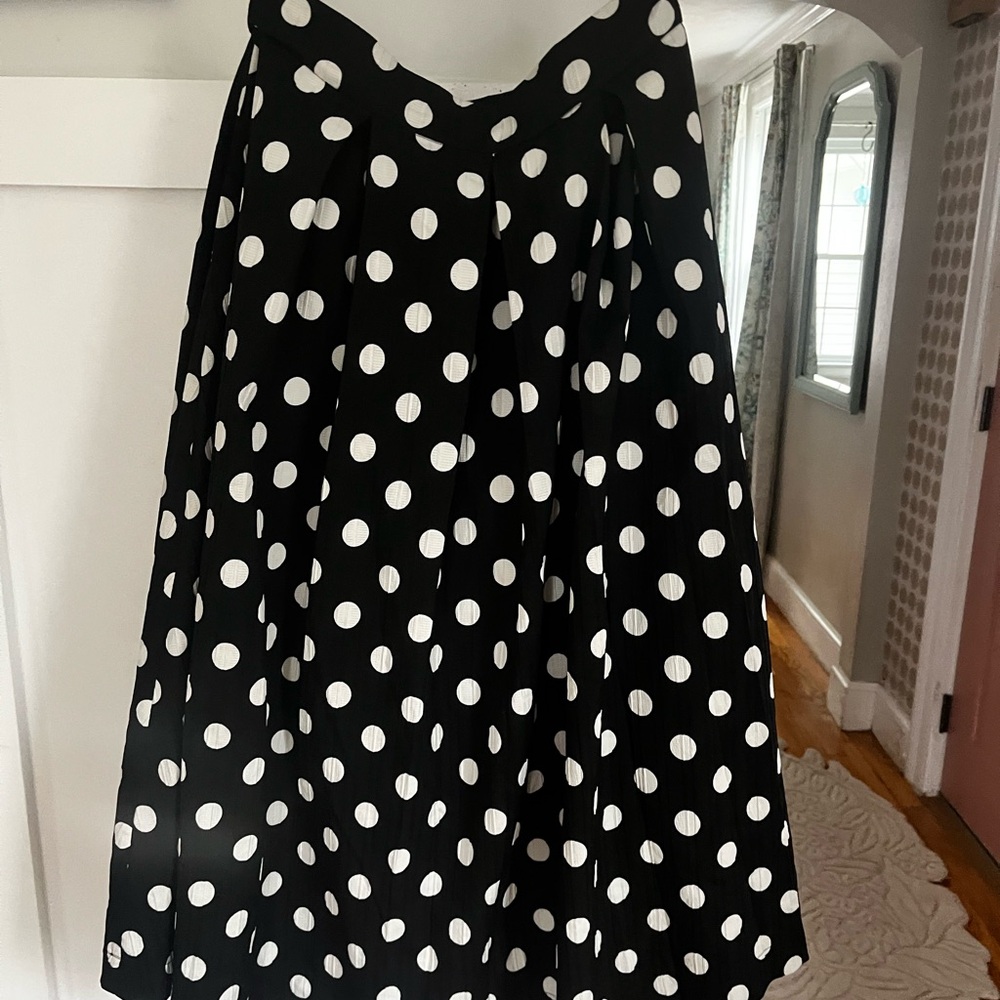 Anthropologie English Factory Polka Dot Black and White Skirt - M